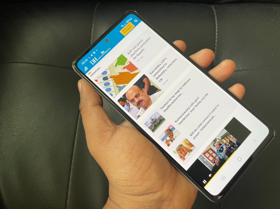 Samsung Galaxy A52s. Credit: DH Photo/KVN Rohit
