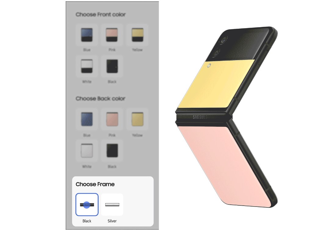 Customisation service for the Galaxy Z Flip3. Credit: Samsung