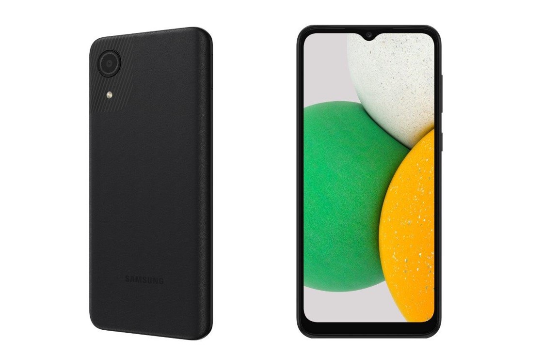 The new Galaxy A03 Core Black. Credit: Samsung