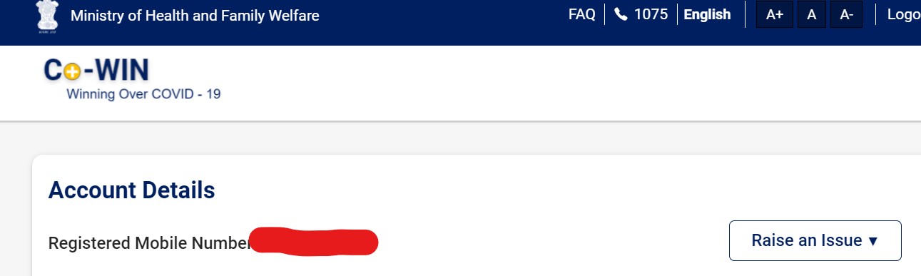 Step 2: On the right-hand side, next to your registered mobile number, lies a dropdown menu titled