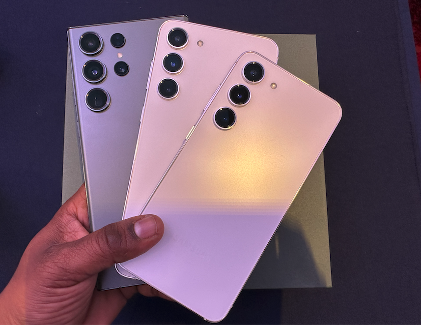 Samsung Galaxy S23 Ultra, S23 Plus and S23 series phones. Credit: DH Photo/KVN Rohit