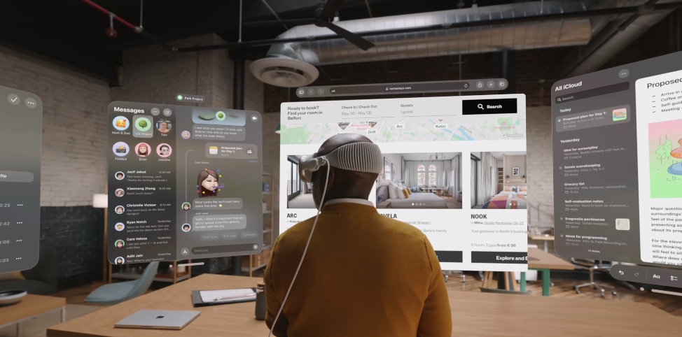The new Vision Pro headset. Credit: Apple