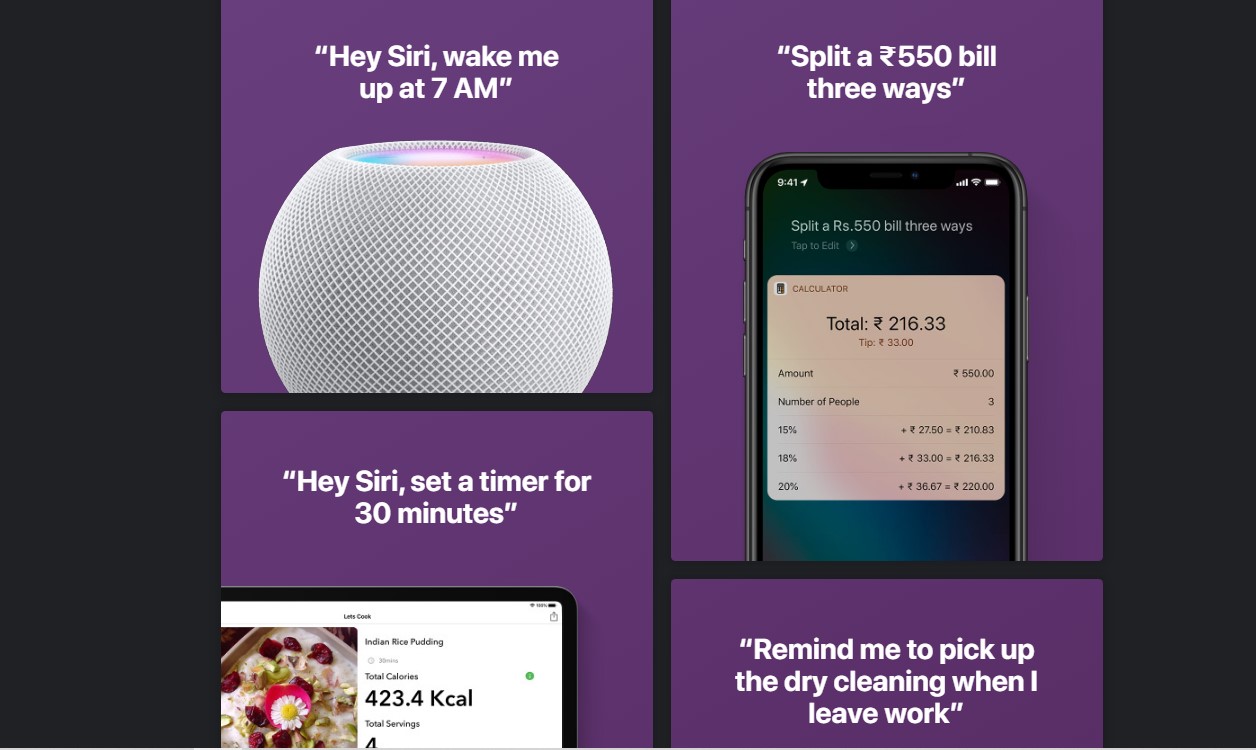 Siri features. Credit: Apple