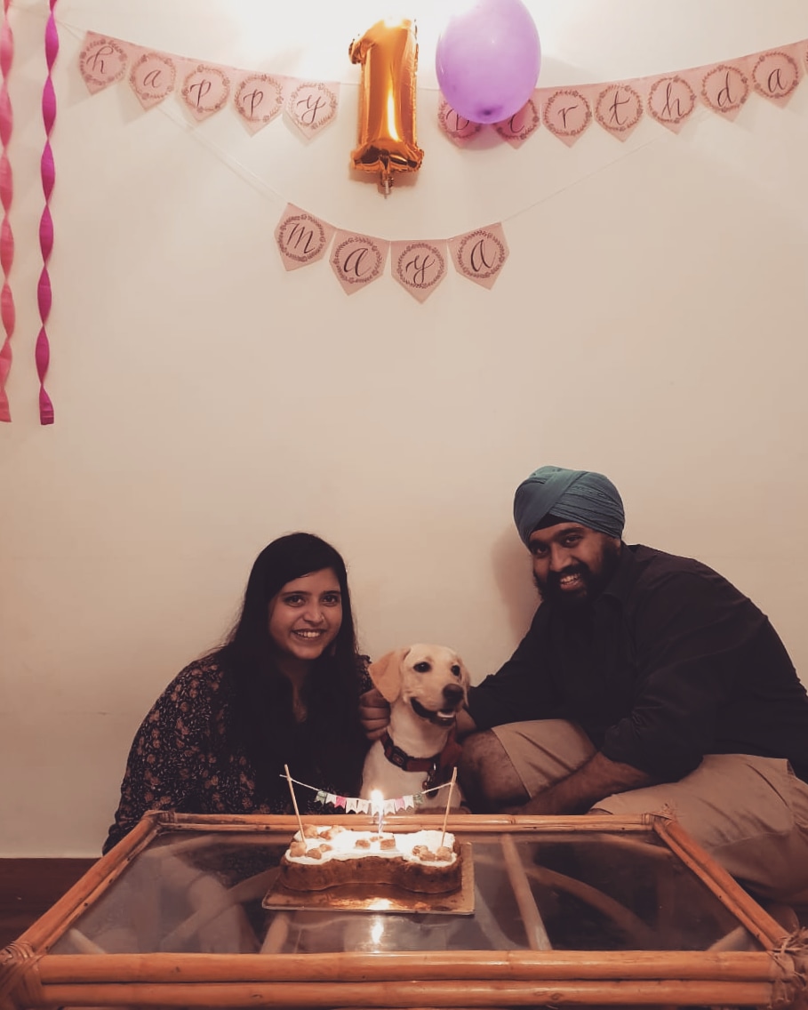 Sonia and Kunwarbir Singh with Maya.Their stay with flatmates always forthcoming with help.