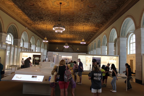 Tourists exploring the White House Visitor Center