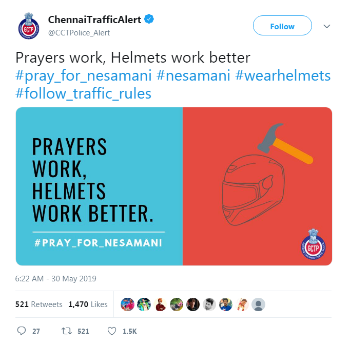 A post by the Chennai police.