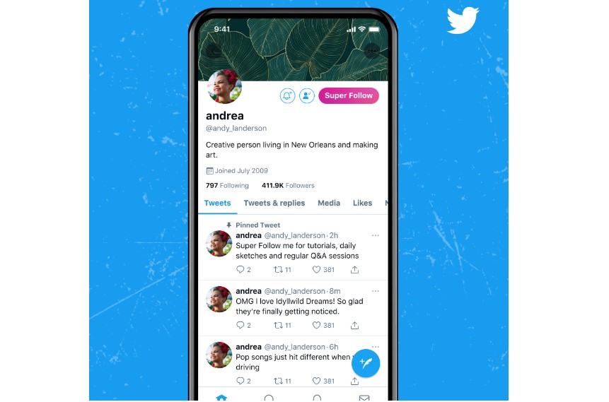 Super Follows feature on Twitter. Credit: Twitter
