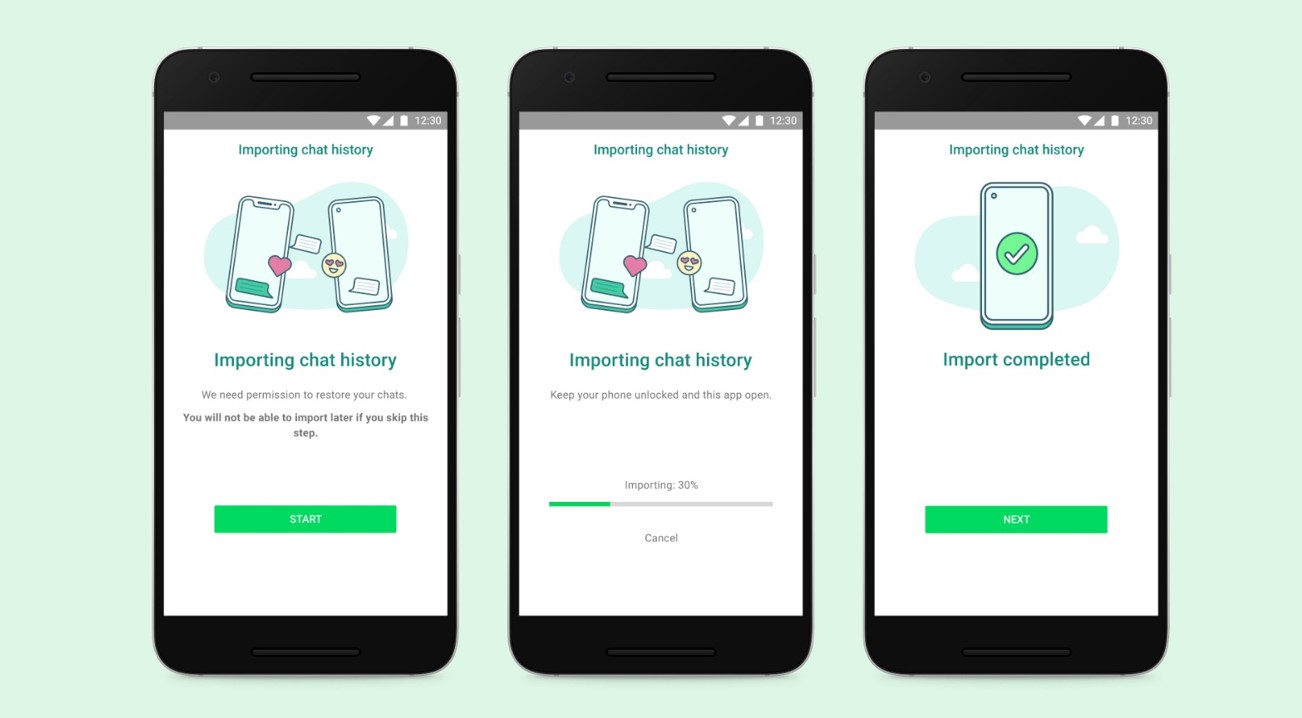 Whatsapp introduces the cross-platform chat history migration feature. Picture Credit: WhatsApp