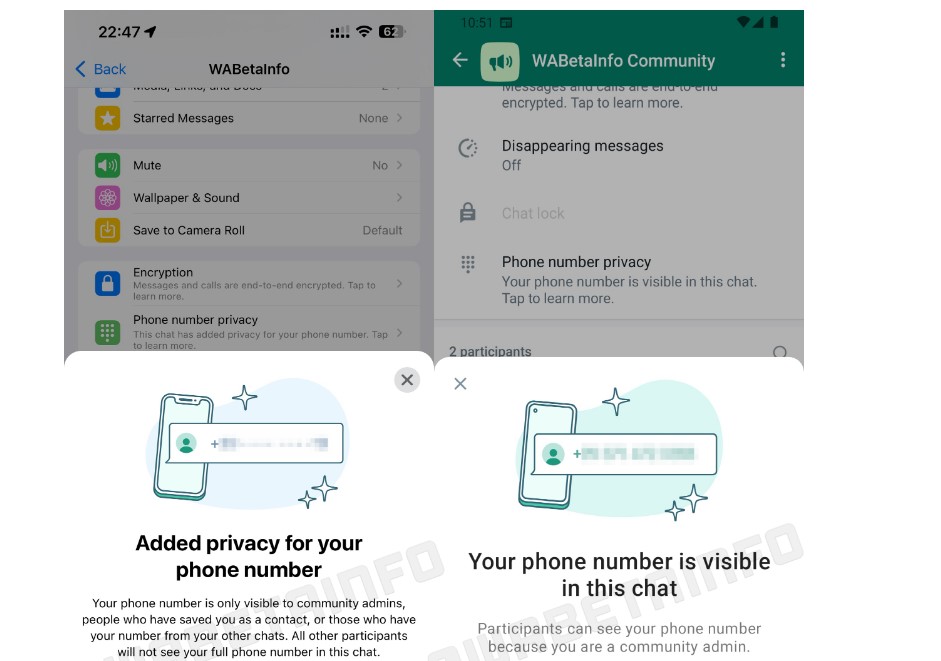 WhatsApp Phone number privacy feature. Picture Credit: WABetaInfo