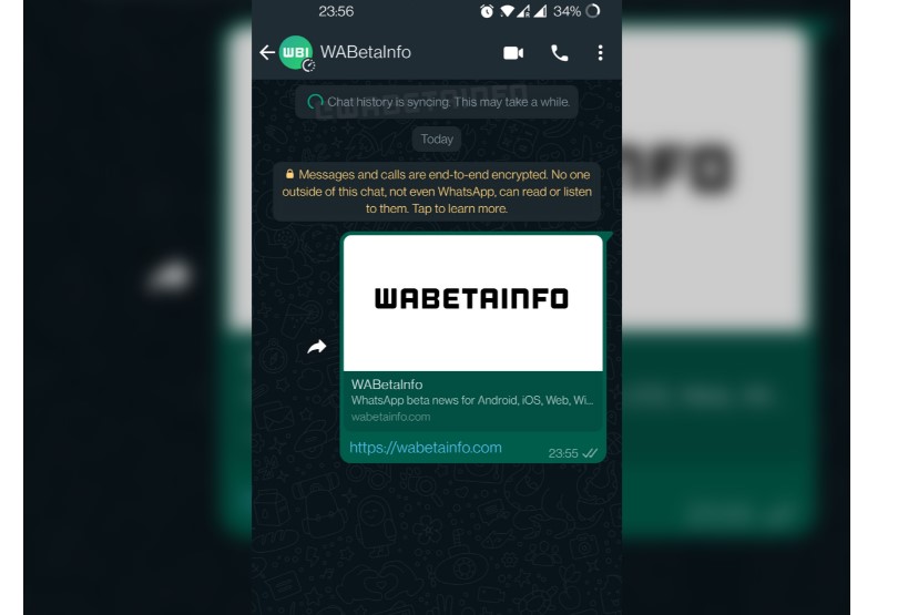 WhatsApp chat history sync feature. Credit: WABetaInfo