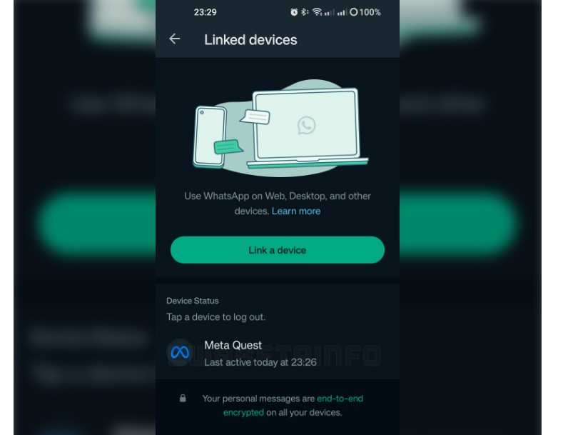 WhatsApp to get Meta Quest Headset support. Credit: WABetaInfo