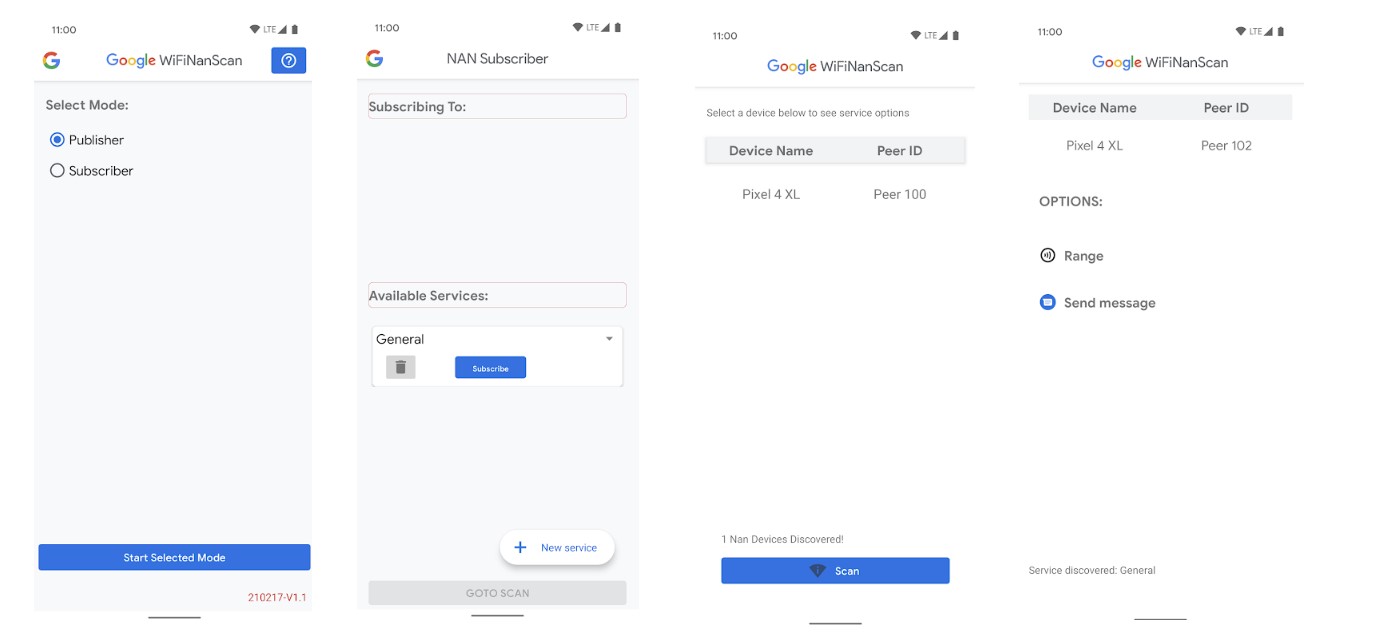 WifiNanScan app. Credit Google Play store