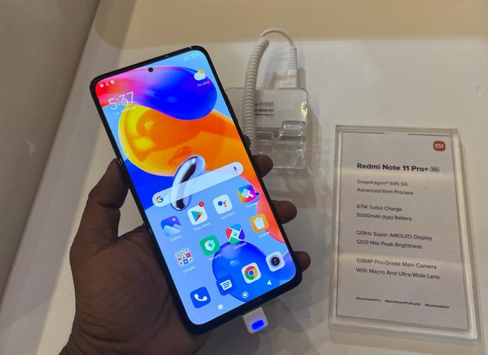 The new Redmi Note 11 Pro+ series. Credit: DH Photo/KVN Rohit