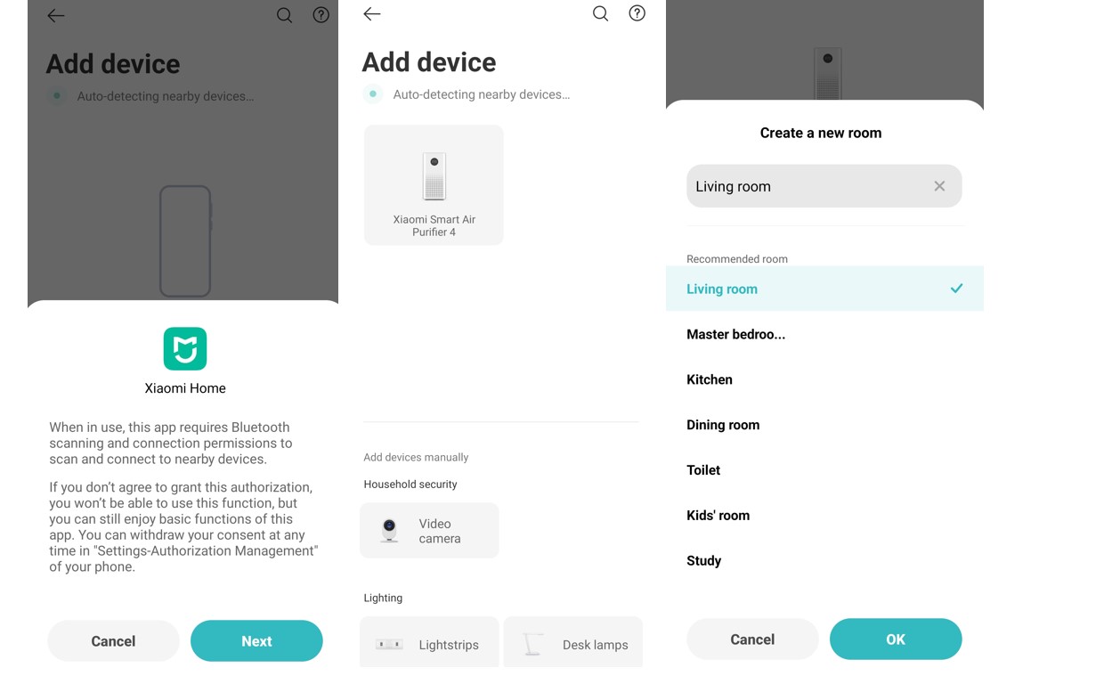 Steps on how to set up Xiaomi Smart Air Purifier 4 with the Xiaomi Home app