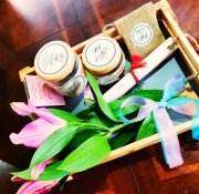 The invite hamper incorporates elements of Bengaliand Karnataka traditions.