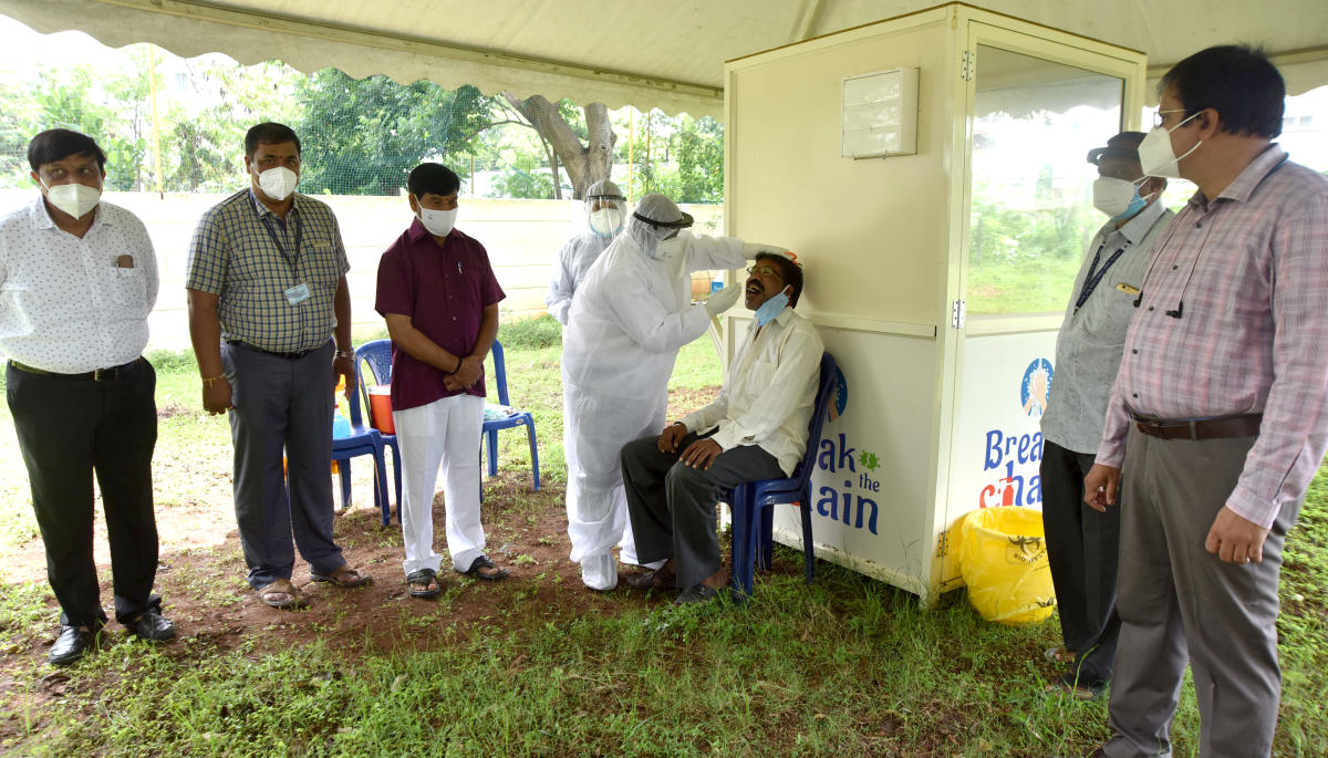 Swab collection centre set up at KR Assembly constituency