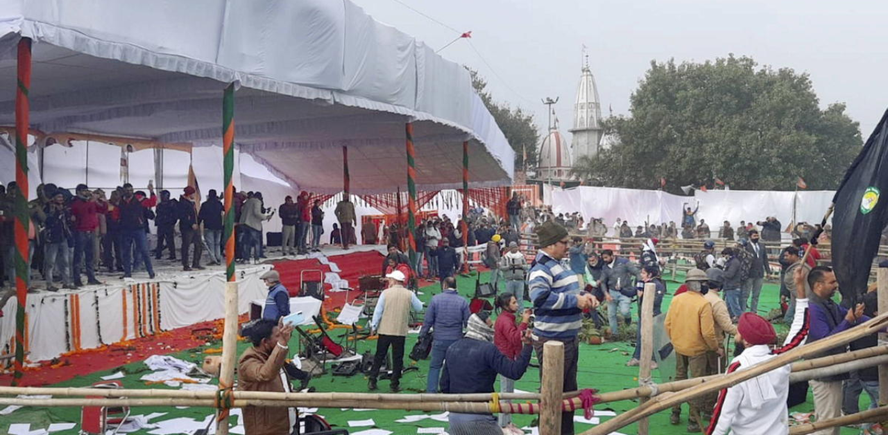BKU's Gurnam Singh Charuni among dozens booked over vandalism at Khattar's Karnal event
