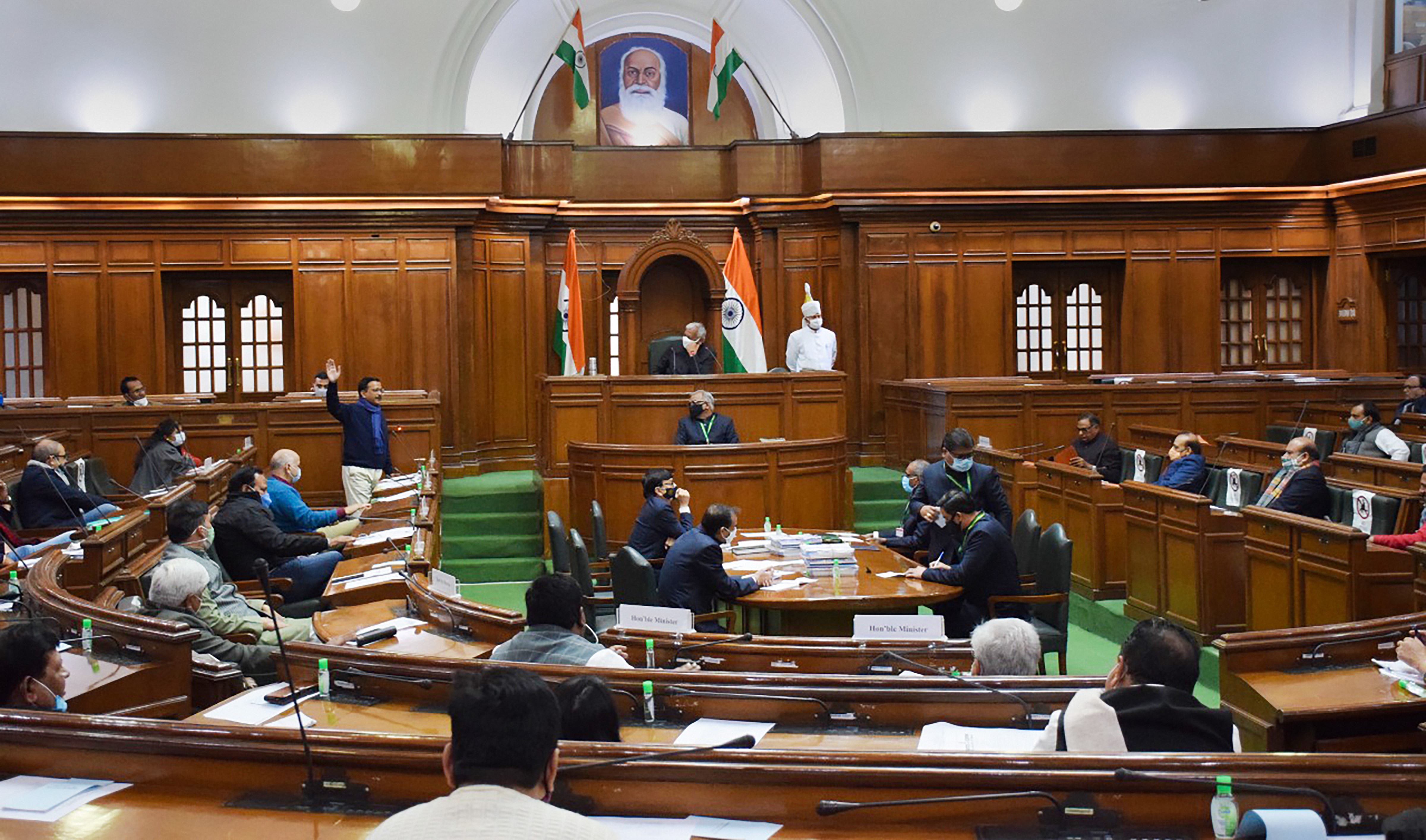 Noisy scenes in assembly over northeast Delhi riots issue; BJP MLA marshalled out