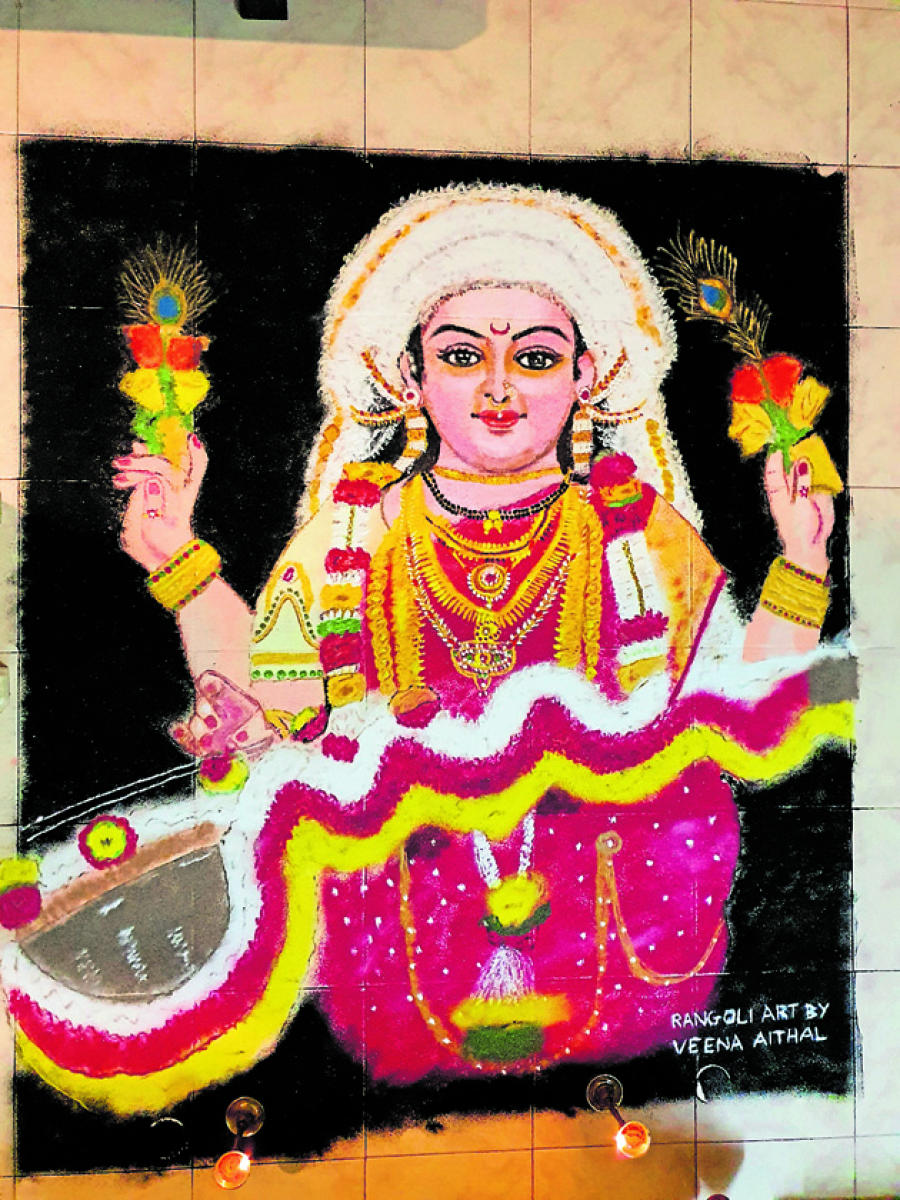 Artist’s tryst with colour and design on floor