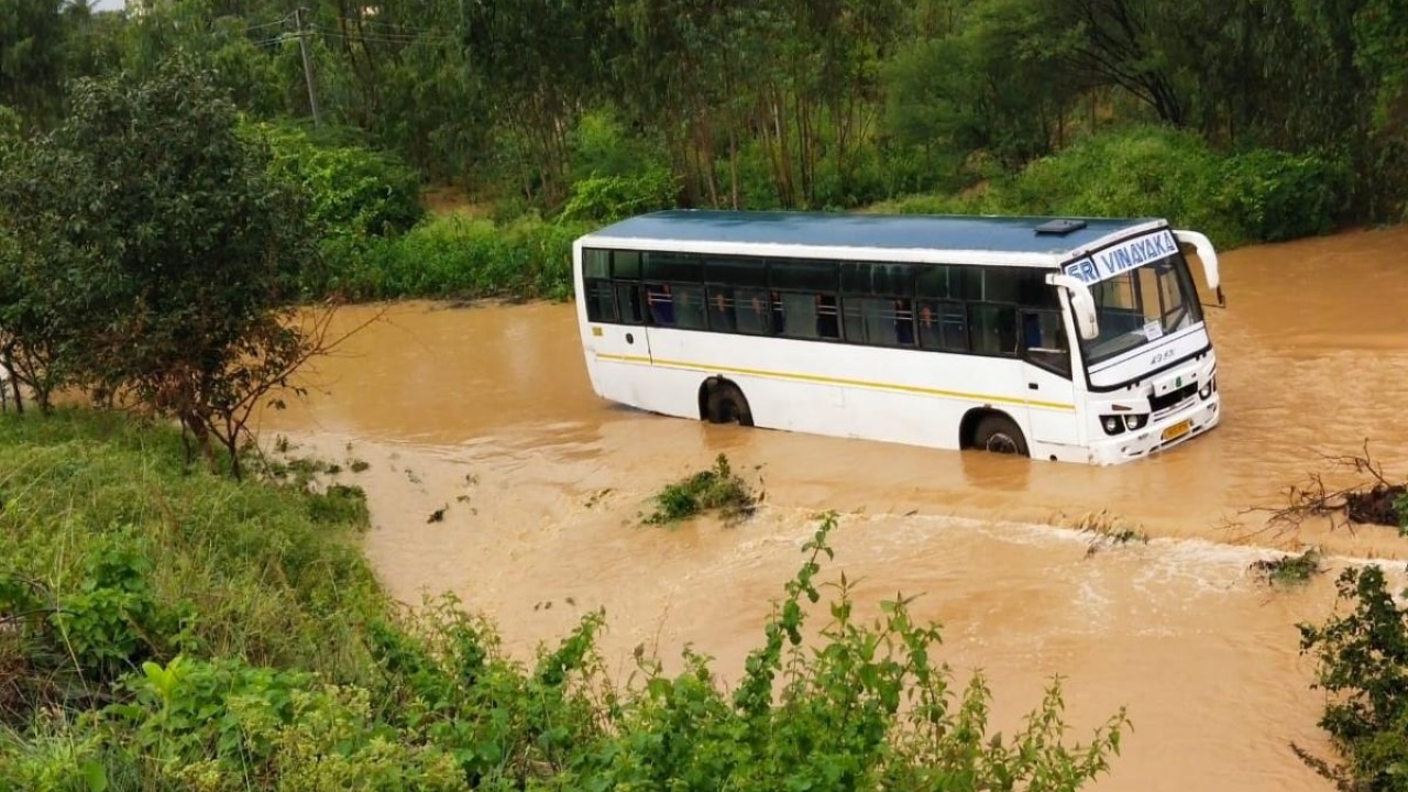 Karnataka: 35 injured after private bus plunges into stream in Bhadravathi taluk
