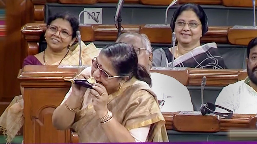 TMC MP bites raw brinjal in Lok Sabha to highlight common man's pain over LPG price hike