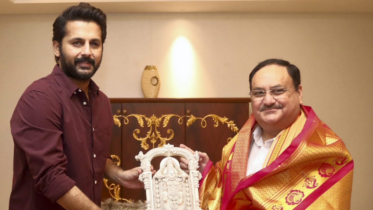 BJP gathering star power ahead of Telangana elections; J P Nadda meets Nitin