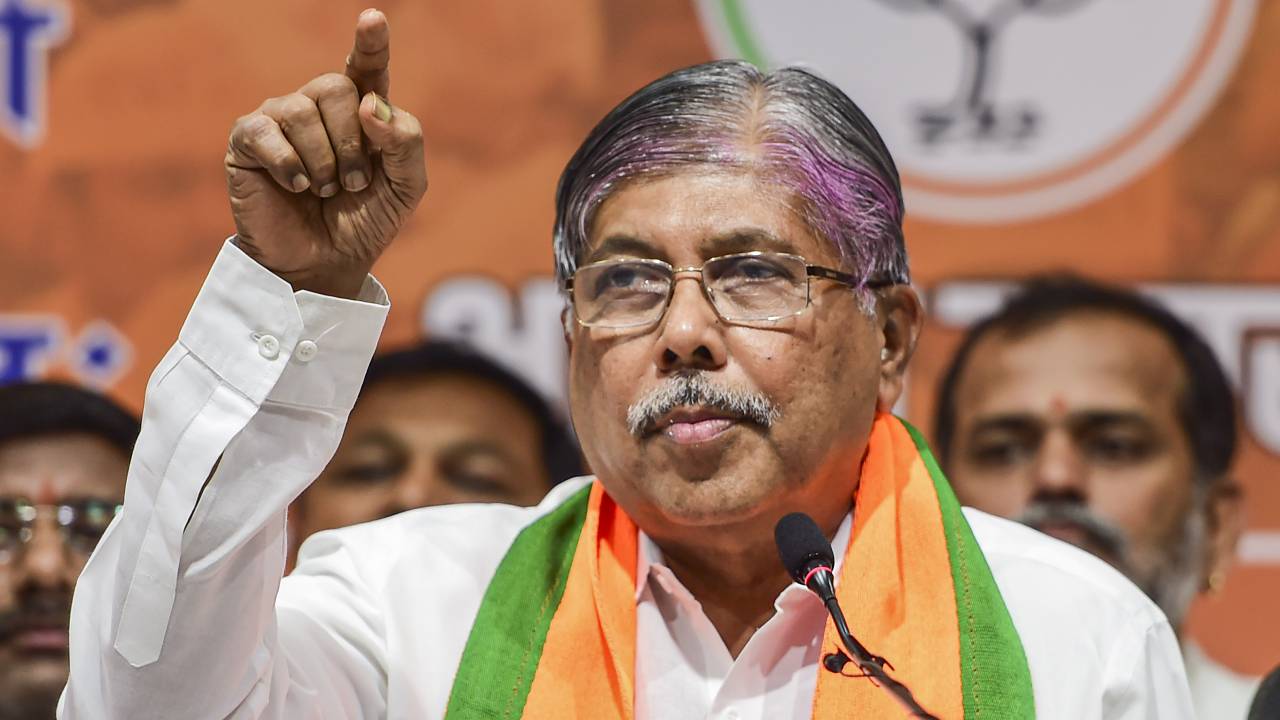 Black ink thrown on Chandrakant Patil
