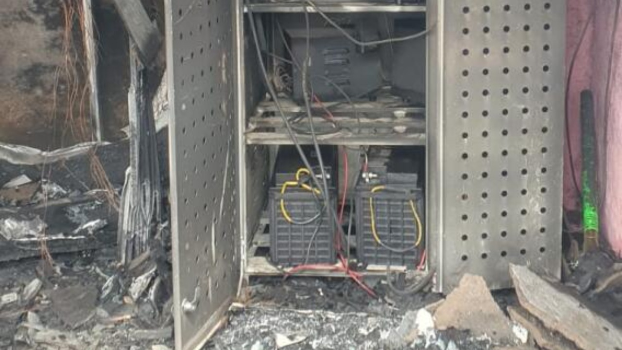 ATM gutted in fire accident in Karnataka