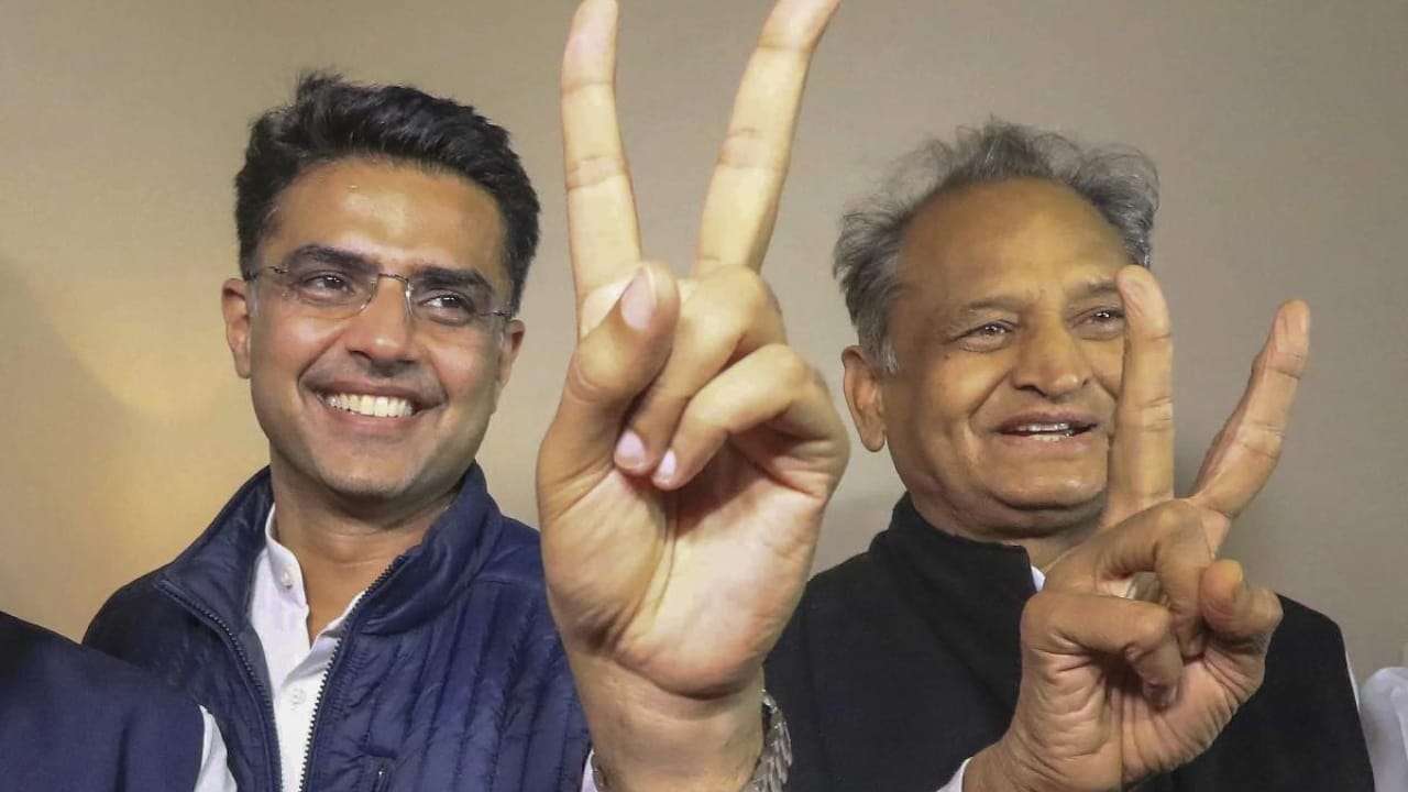 Congress leader Sachin Pilot and Rajasthan Chief Minister Ashok Gehlot. 