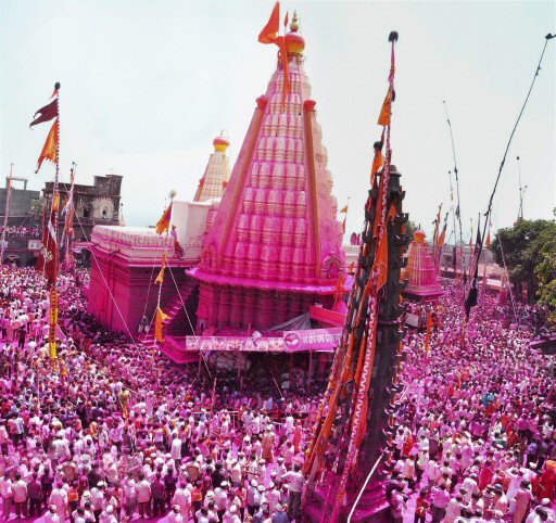 Devotees take part in Jyotiba Yatra near Kolhapur, Maharashtra on Friday. PTI Photo