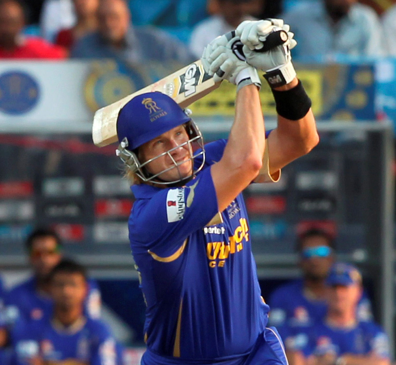 Rajasthan Royals' Shane Watson in action against Pune Warriors during the IPL-5  match in Pune on Tuesday. PTI