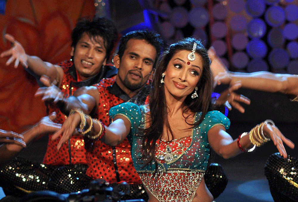 Bollywood actor Malaika Arora Khan performs at the 4th edition of NDTV Greeenathon in Mumbai on Sunday.