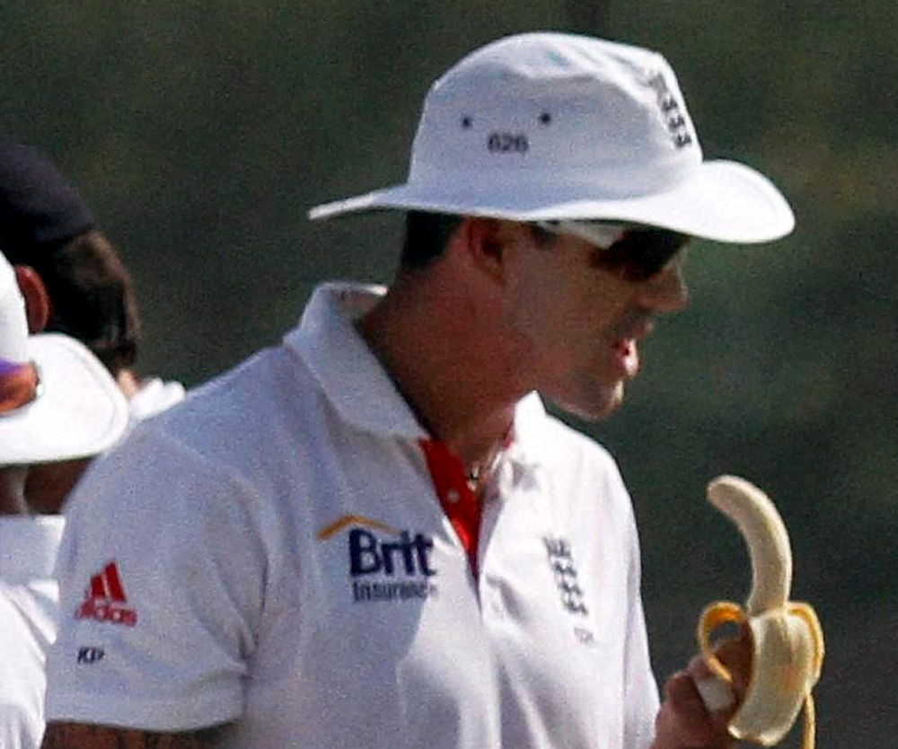 Ahmedabad: England's Kevin Pietersen on day 3 of the practice match against Haryana in Ahmedabad on Saturday. PTI Photo