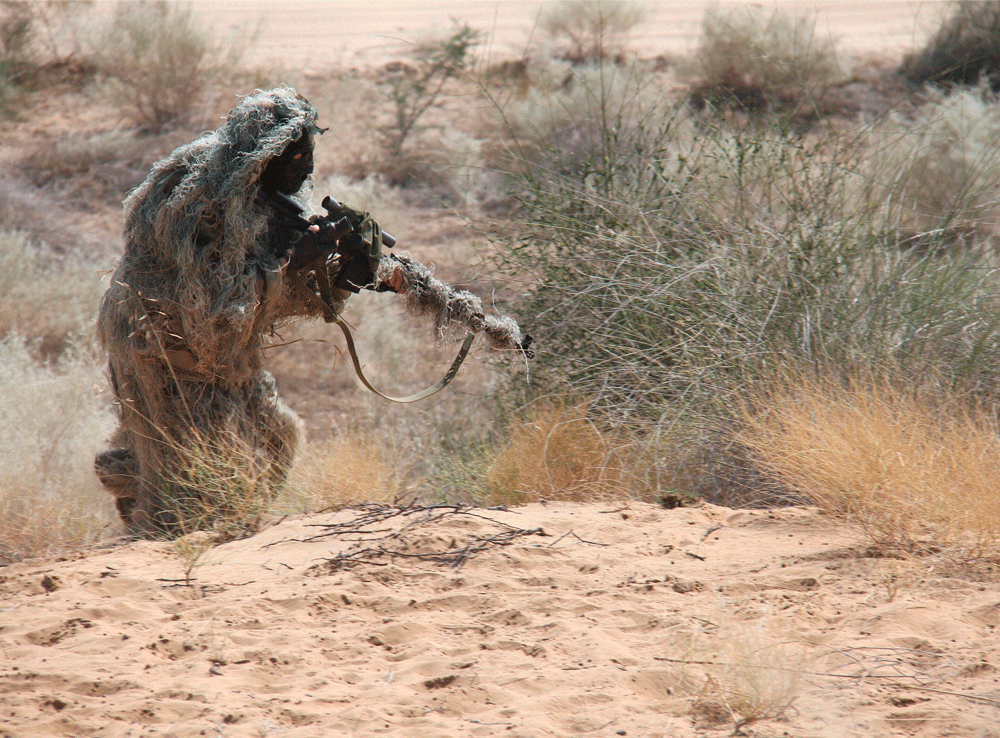 Jodhpur: A jawan of Indian Special Forces during Indo-Russia joint  military exercise in Jodhpur, Rajasthan on Wednesday. PTI Photo