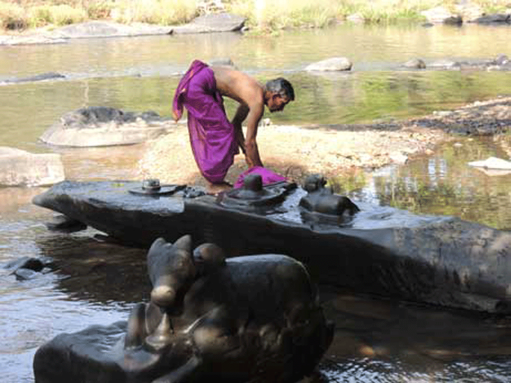 A view of the Sahasra Linga at Sirsi.