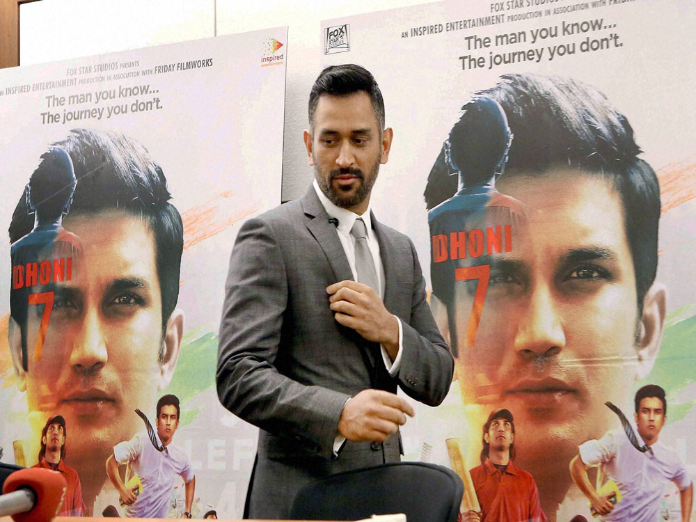  Mahendra Singh Dhoni at a press conference on his biopic movie, in New York City