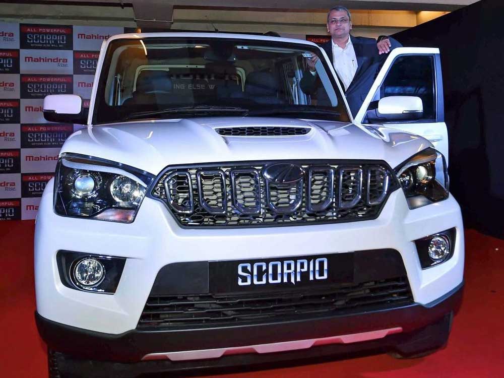  Amit Sagar, Vice president, Sales (Automotive division) Mahindra & Mahindra during launch of their new Scorpio in Kolkata on Wednesday.
