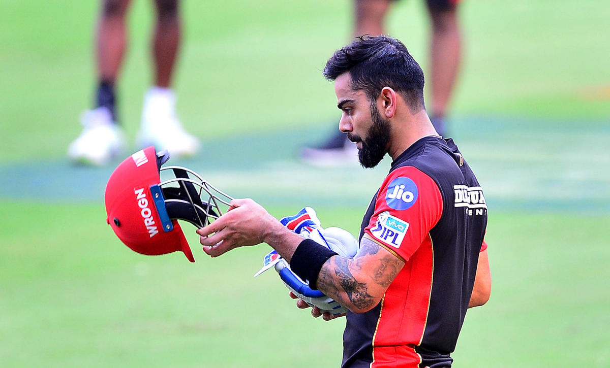 Royal Challengers Bangalore (RCB) Captain Virat Kohli during the practice in Chinnaswamy stadium, Bengaluru on Saturday. (DH Photo by P Ranju)