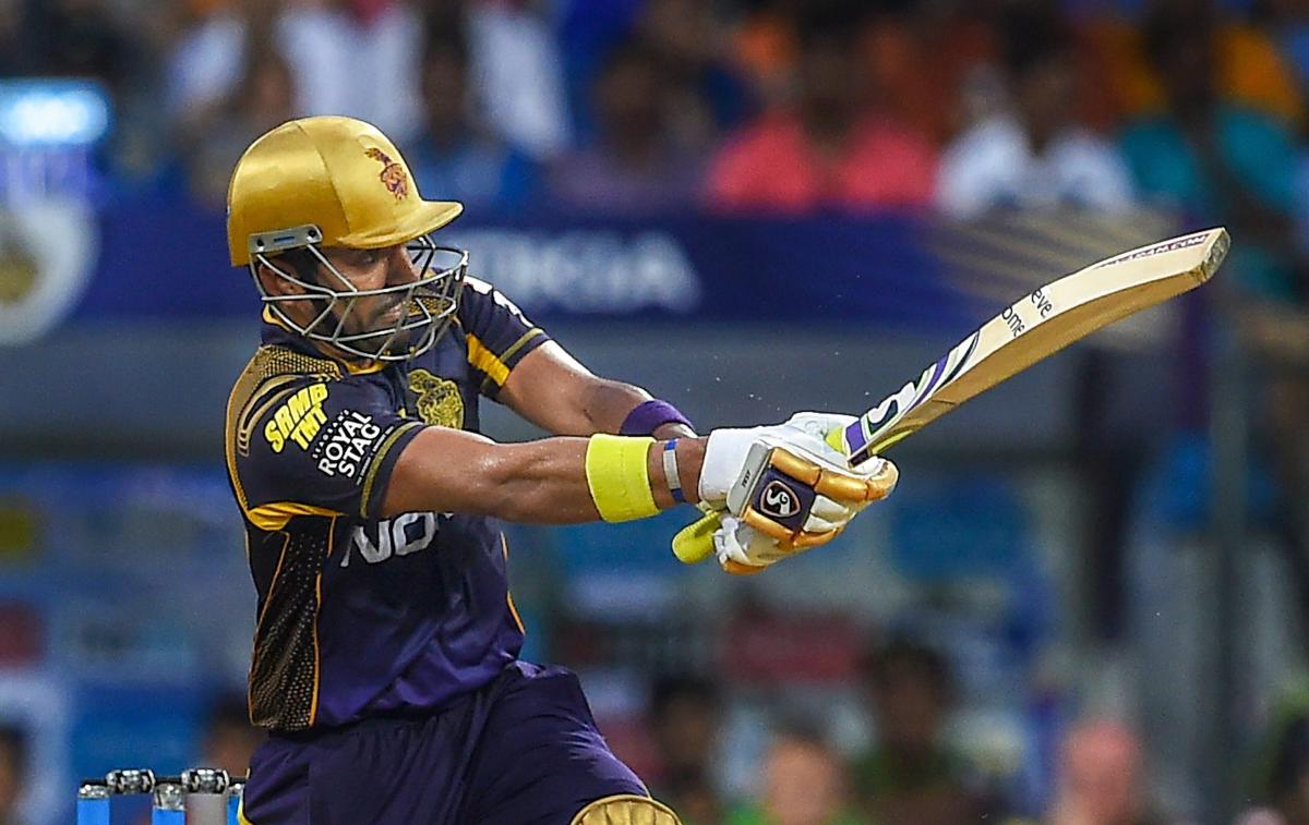 Kolkata Knight Riders Robin Uthappa plays a shot during the Indian Premier League (IPL) match against Mumbai Indians in Mumbai on Sunday. PTI
