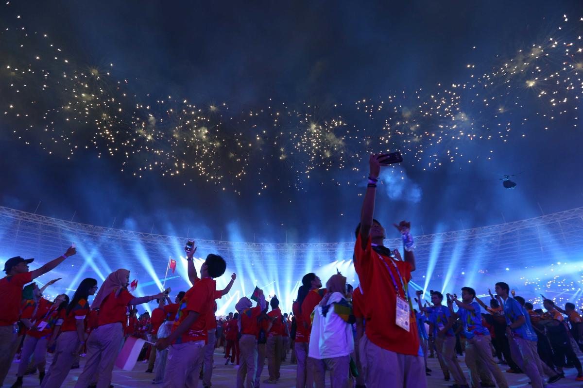 Closing ceremony of 2018 Asian Games at GBK Main Stadium, Jakarta, Indonesia. Reuters