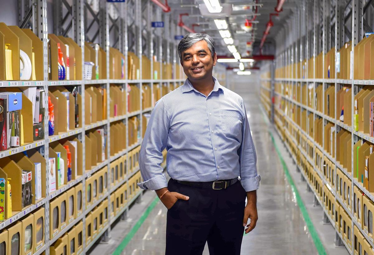 Amazon India Vice-President of Customer Fulfilment Akhil Saxena poses at Amazon's largest Fulfilment Centre in Karnataka, that was launched near Attibele on the Karnataka-Tamil Nadu border, Tuesday, Sept 18, 2018. (PTI Photo)