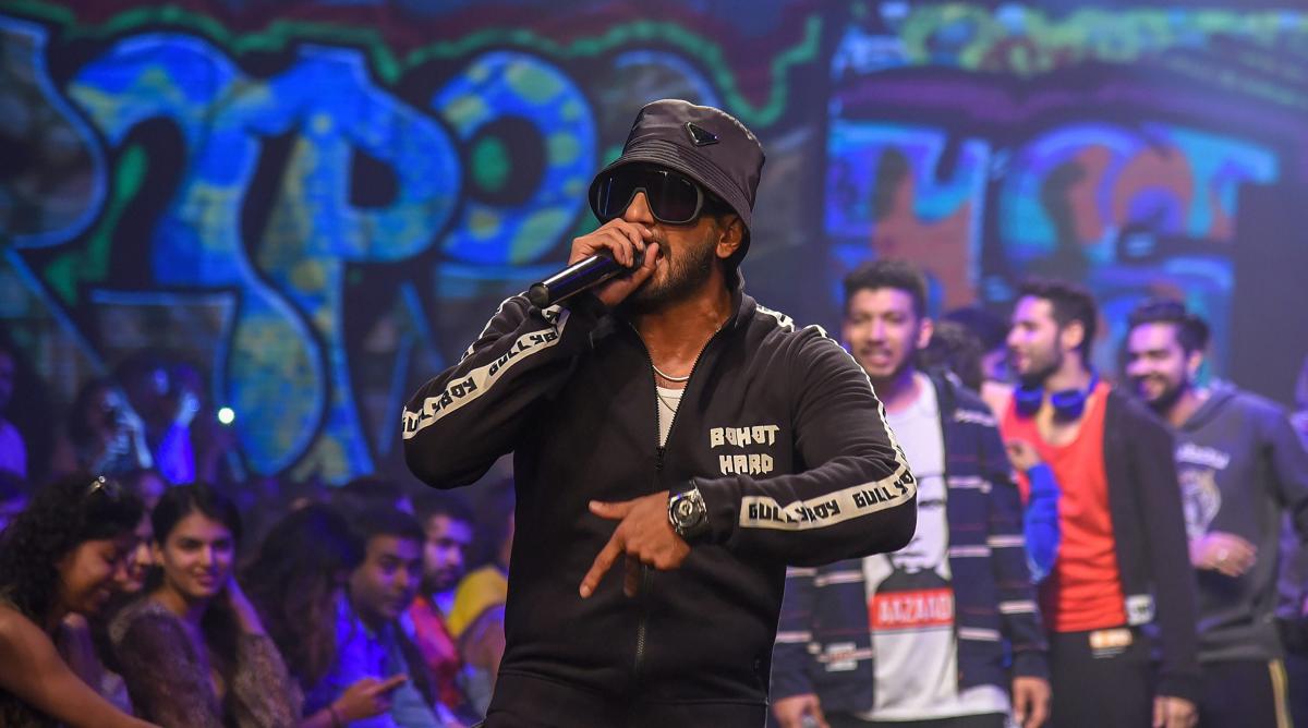 Mumbai: Bollywood actor Ranveer Singh showcases a creation of Love Jain during the promotion of his upcoming Hindi film 'Gully Boy' at the Lakmé Fashion Week (LFW) Summer Resort 2019, in Mumbai, Sunday, Feb. 03, 2019. (PTI Photo)