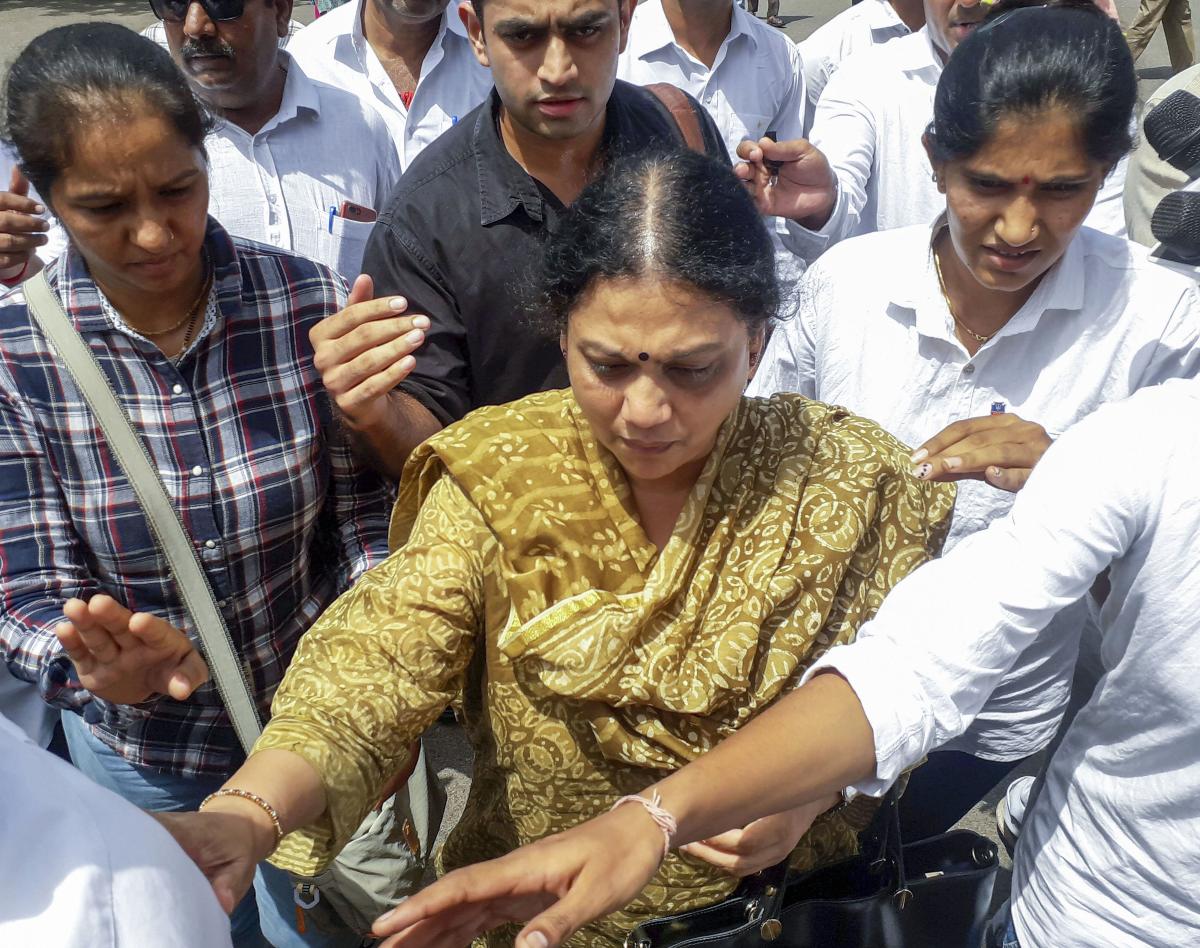 Shweta Bhatt, wife of former IPS officer Sanjiv Bhatt seen outside Jamnagar Sessions Court, at Jamnagar, Thursday, June 20, 2019. Sanjiv Bhatt was sentenced to life imprisonment in a 30-year-old custodial death case today. PTI