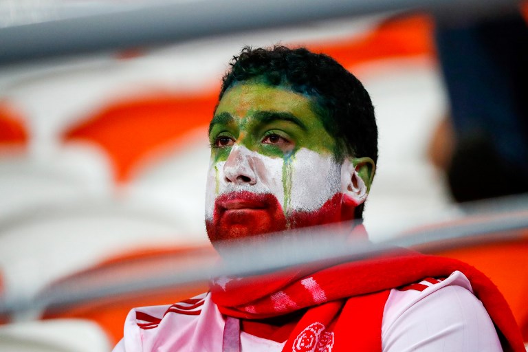 An Iran fan reacts at the end of the Russia 2018 World Cup Group B football match between Iran and Portugal at the Mordovia Arena in Saransk on June 25, 2018. Source: Jack GUEZ / AFP