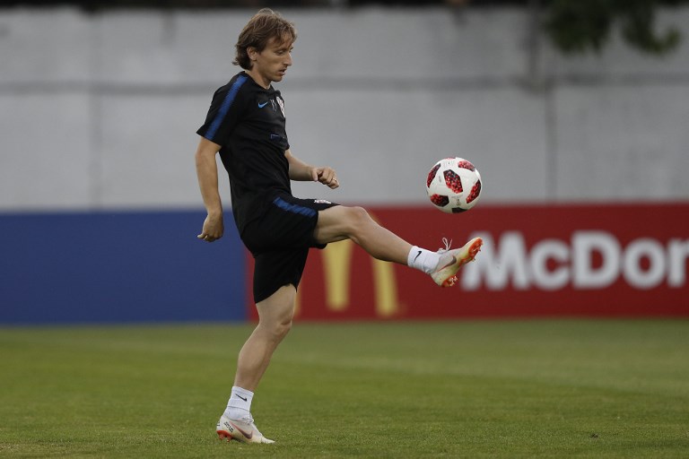 Croatia's midfielder Luka Modric controls a ball during a training session at Adler training ground in Sochi during the Russia 2018 World Cup. Credit: Adrian DENNIS / AFP