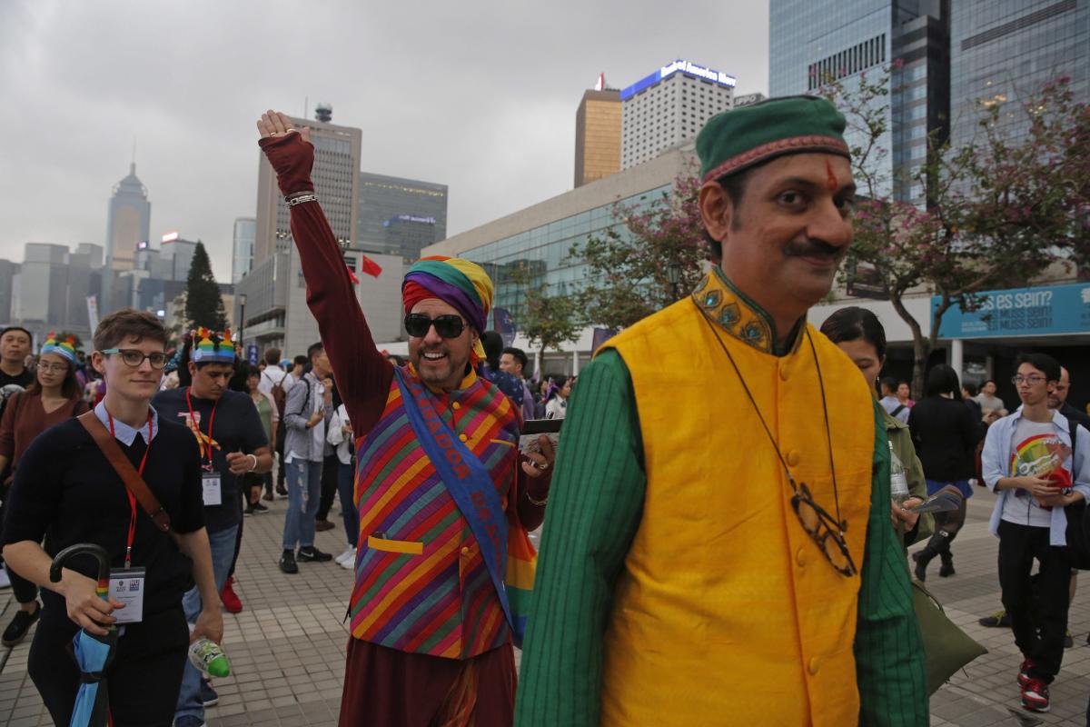 Thousands of supporters and members of the Lesbian, Gay, Bisexual, Transgender (LGBT) community in Hong Kong gathered on Saturday to participate in the annual Pride Parade. AP/PTI  photo