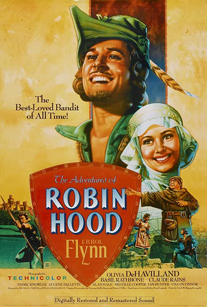 The Adventures of Robin Hood (1938) | Produced in beautiful three-strip Technicolor, “The Adventures of Robin Hood” again casts Flynn and de Havilland as natural adversaries who grow into romantic allies, and the Robin Hood myth accommodates their dynamic better than anything else they did together. Flynn is Sherwood Forest’s merry troublemaker, a noble Saxon who wages guerrilla war against the diabolical Prince John and the Normans, with de Havilland’s Lady Marian as a persuadable royal. Credit: IMDb