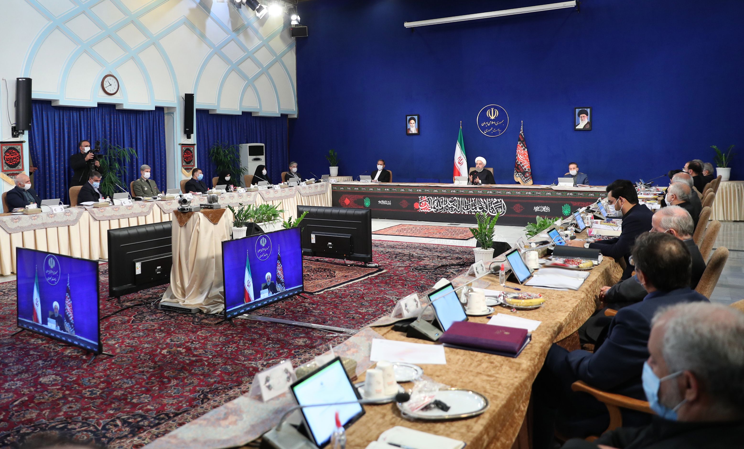 A handout picture provided by the Iranian presidency on September 2, 2020 shows President Hassan Rouhani chairing a cabinet meeting in Tehran. Credit: AFP Photo