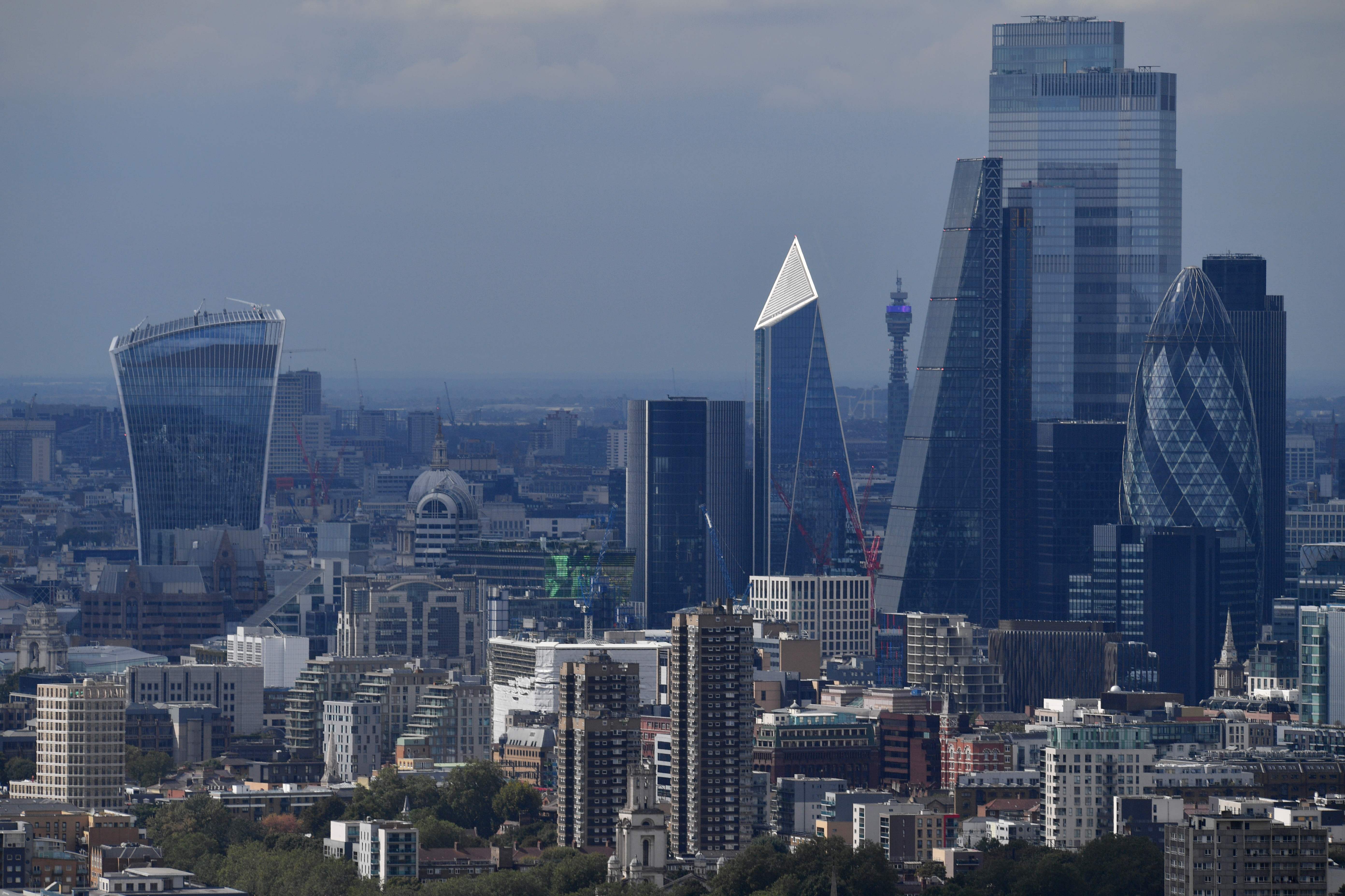 The skyline, including the office buildings of the City of London, is seen in London, England. Credit: AFP Photo