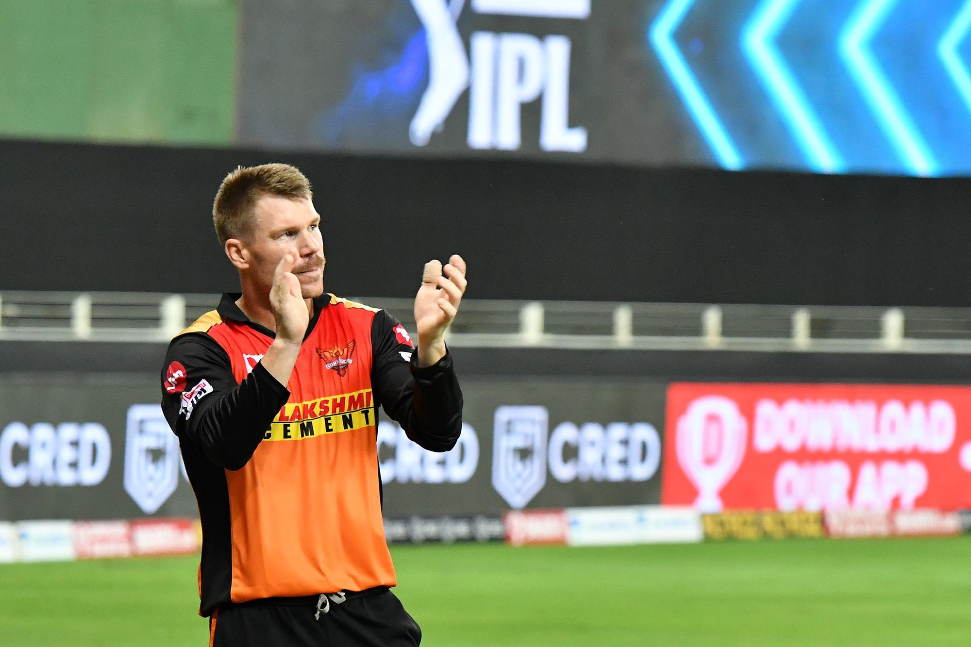 Sun Risers Hyderabad captain David Warner celebrates after SRH won over CSK. Credit: IPL official website (www.iplt20.com)